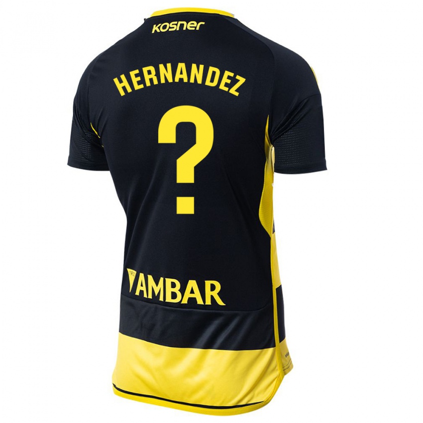 Heren Diego Hernández #0 Zwart Geel Uitshirt Uittenue 2023/24 T-Shirt