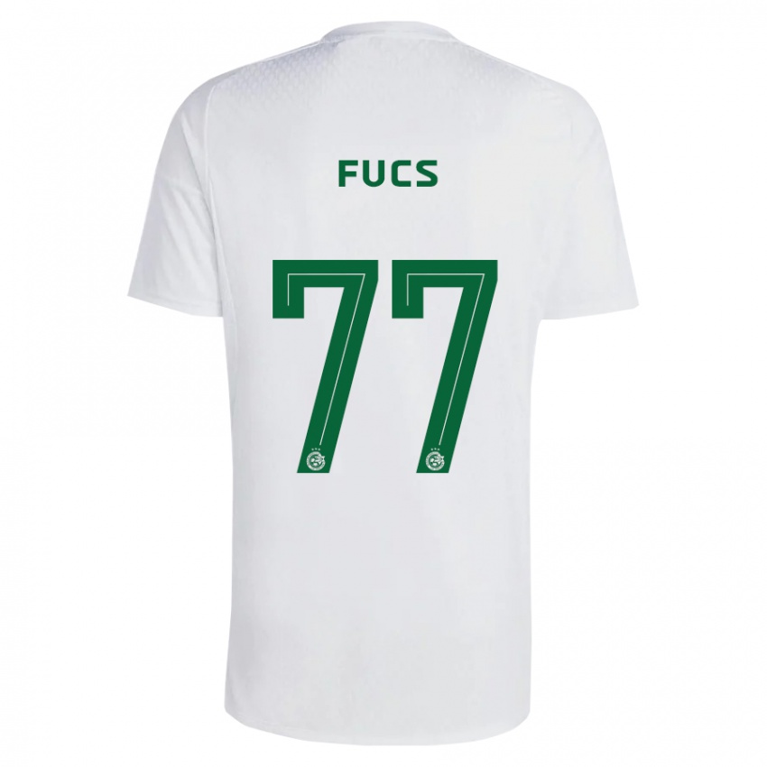 Heren Roee Fucs #77 Groen Blauw Uitshirt Uittenue 2023/24 T-Shirt