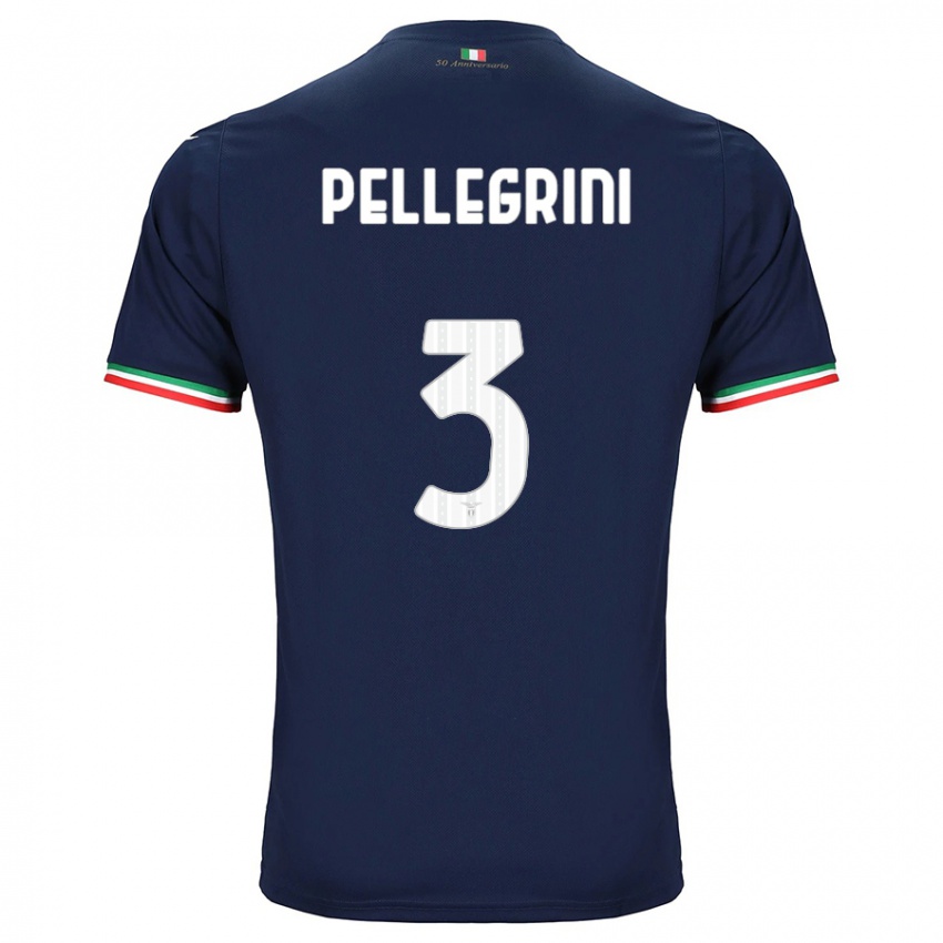 Heren Luca Pellegrini #3 Marine Uitshirt Uittenue 2023/24 T-Shirt