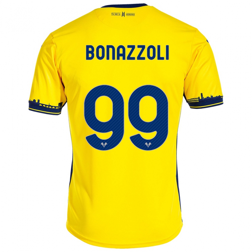 Heren Federico Bonazzoli #99 Geel Uitshirt Uittenue 2023/24 T-Shirt