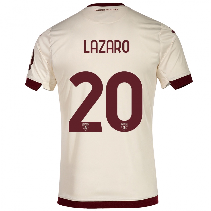 Heren Valentino Lazaro #20 Champagne Uitshirt Uittenue 2023/24 T-Shirt
