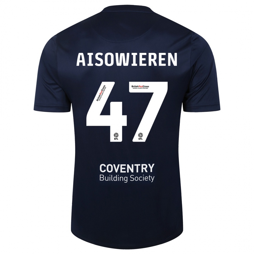 Heren Evan Eghosa Aisowieren #47 Rode Marine Uitshirt Uittenue 2023/24 T-Shirt