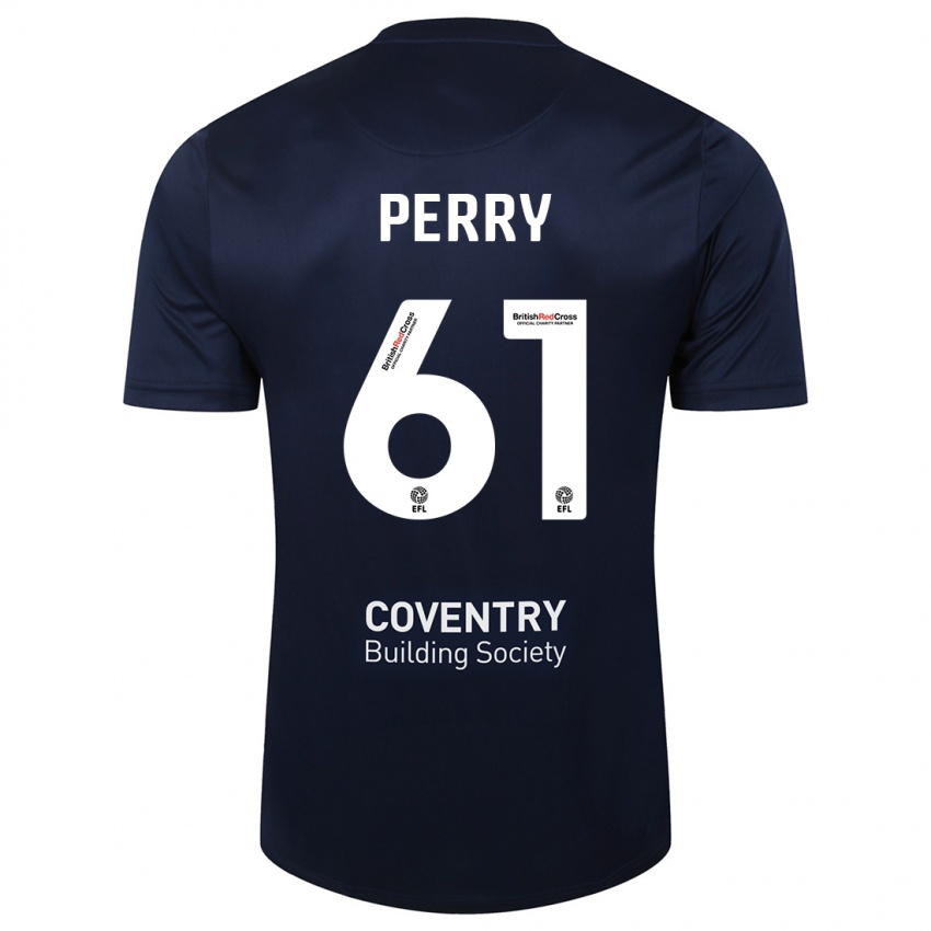 Heren Callum Perry #61 Rode Marine Uitshirt Uittenue 2023/24 T-Shirt