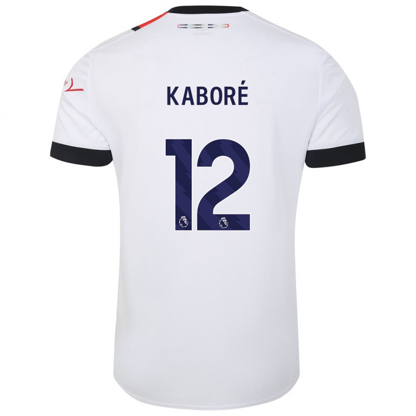 Heren Issa Kabore #12 Wit Uitshirt Uittenue 2023/24 T-Shirt