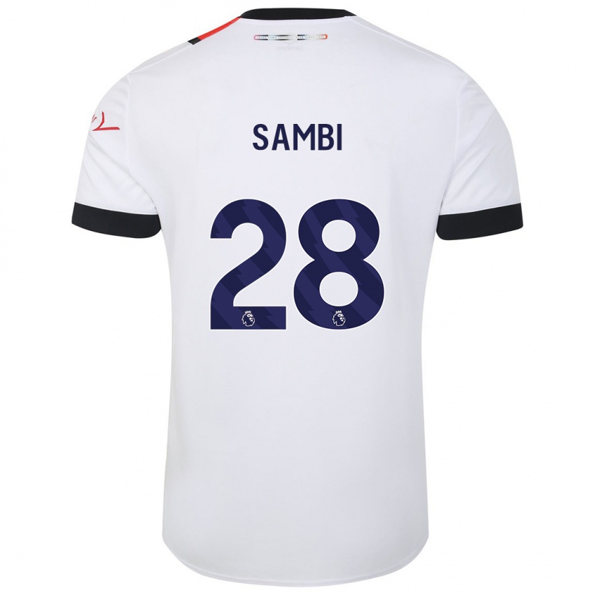 Heren Albert Sambi Lokonga #28 Wit Uitshirt Uittenue 2023/24 T-Shirt