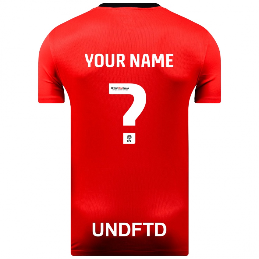 Heren Uw Naam #0 Rood Uitshirt Uittenue 2023/24 T-Shirt