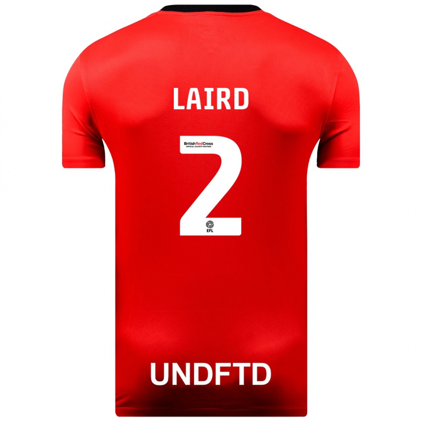 Heren Ethan Laird #2 Rood Uitshirt Uittenue 2023/24 T-Shirt