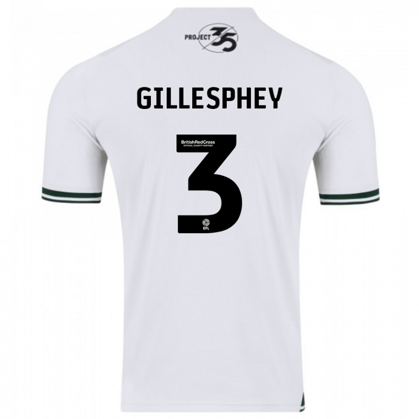 Heren Macaulay Gillesphey #3 Wit Uitshirt Uittenue 2023/24 T-Shirt