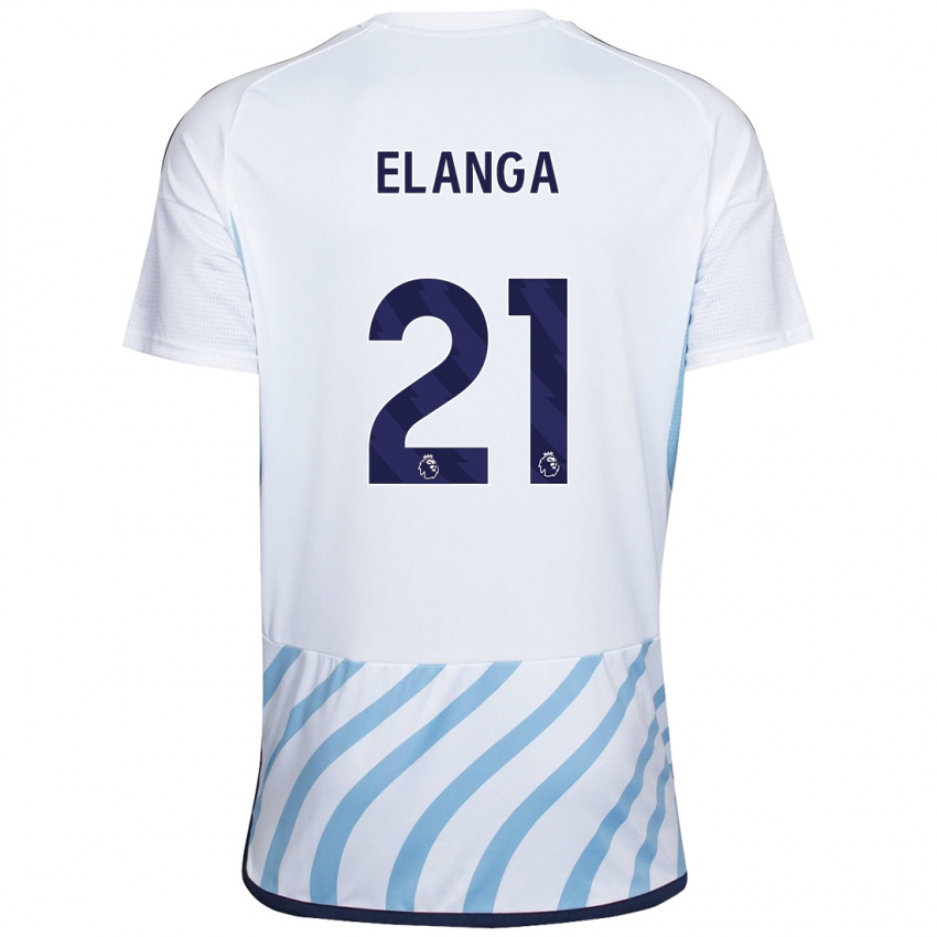 Heren Anthony Elanga #21 Wit Blauw Uitshirt Uittenue 2023/24 T-Shirt