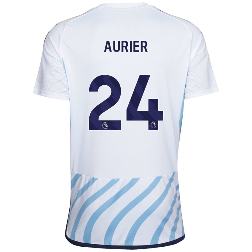 Heren Serge Aurier #24 Wit Blauw Uitshirt Uittenue 2023/24 T-Shirt