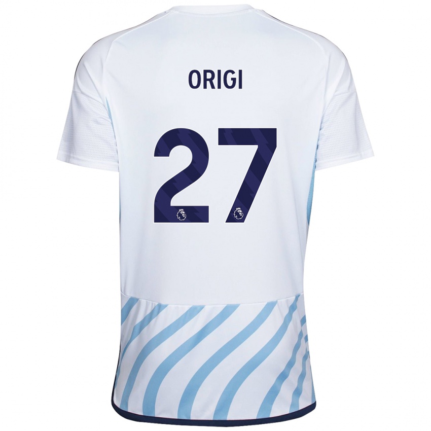 Heren Divock Origi #27 Wit Blauw Uitshirt Uittenue 2023/24 T-Shirt