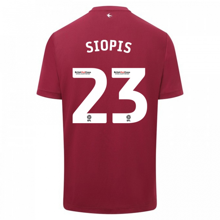 Heren Manolis Siopis #23 Rood Uitshirt Uittenue 2023/24 T-Shirt