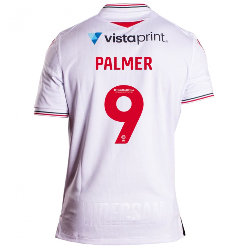 Heren Ollie Palmer #9 Wit Uitshirt Uittenue 2023/24 T-Shirt