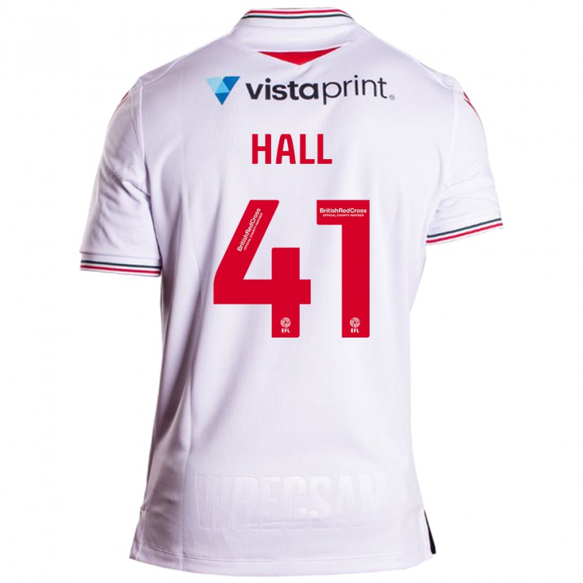 Heren Liam Hall #41 Wit Uitshirt Uittenue 2023/24 T-Shirt