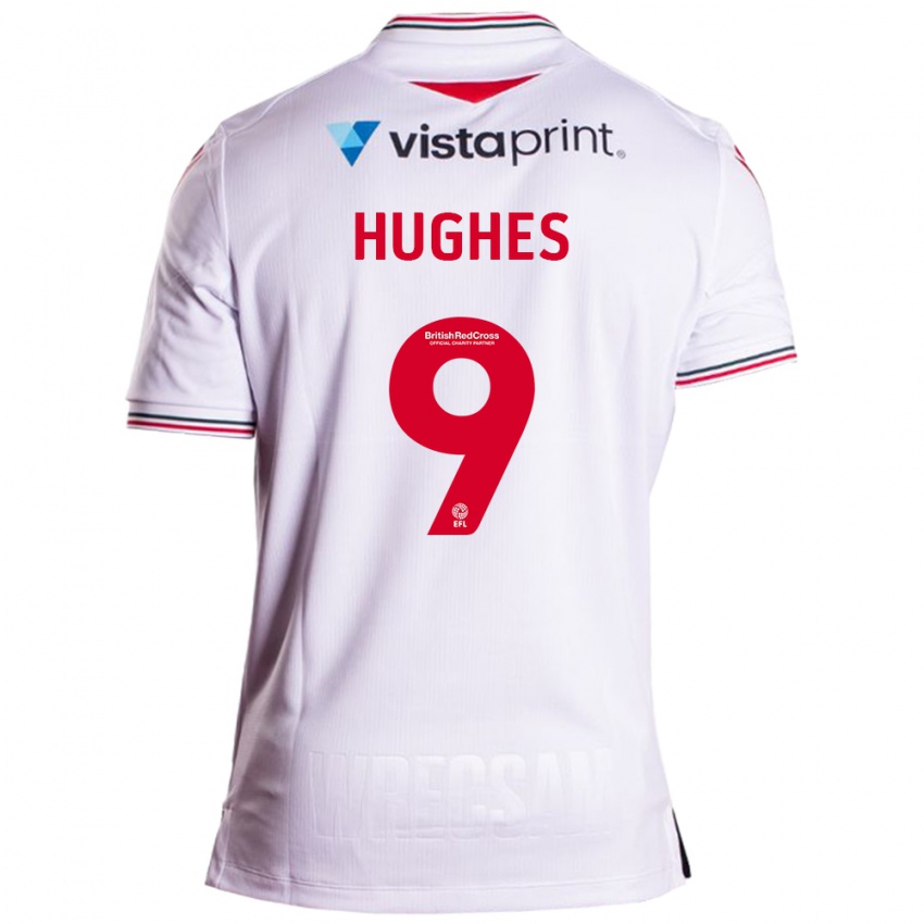 Heren Rosie Hughes #9 Wit Uitshirt Uittenue 2023/24 T-Shirt