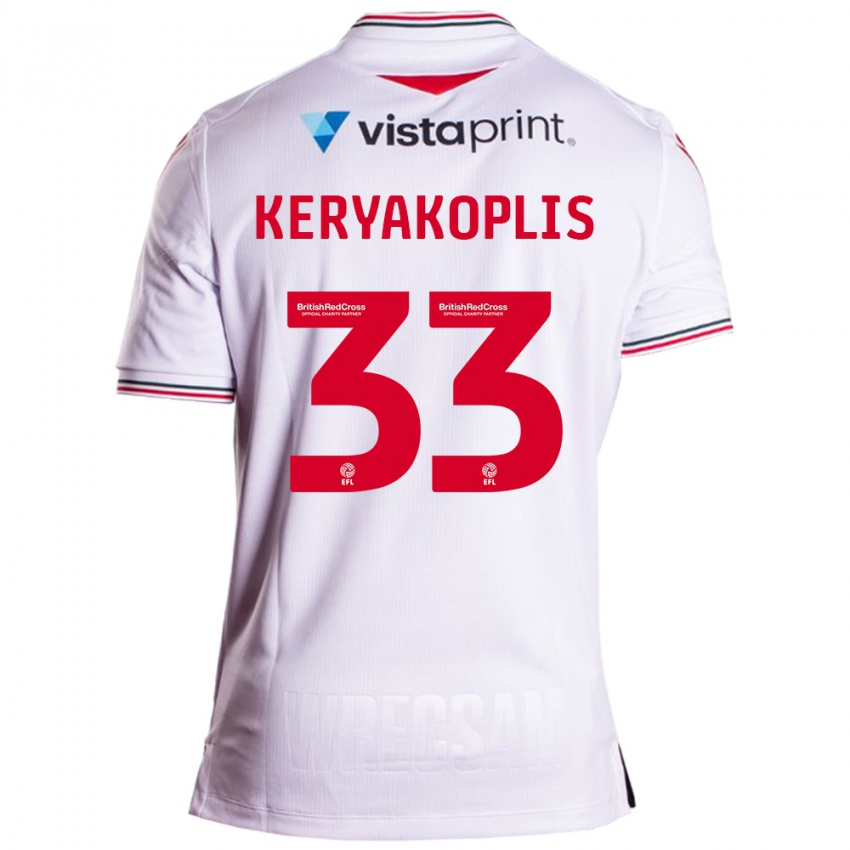 Heren Hannah Keryakoplis #33 Wit Uitshirt Uittenue 2023/24 T-Shirt