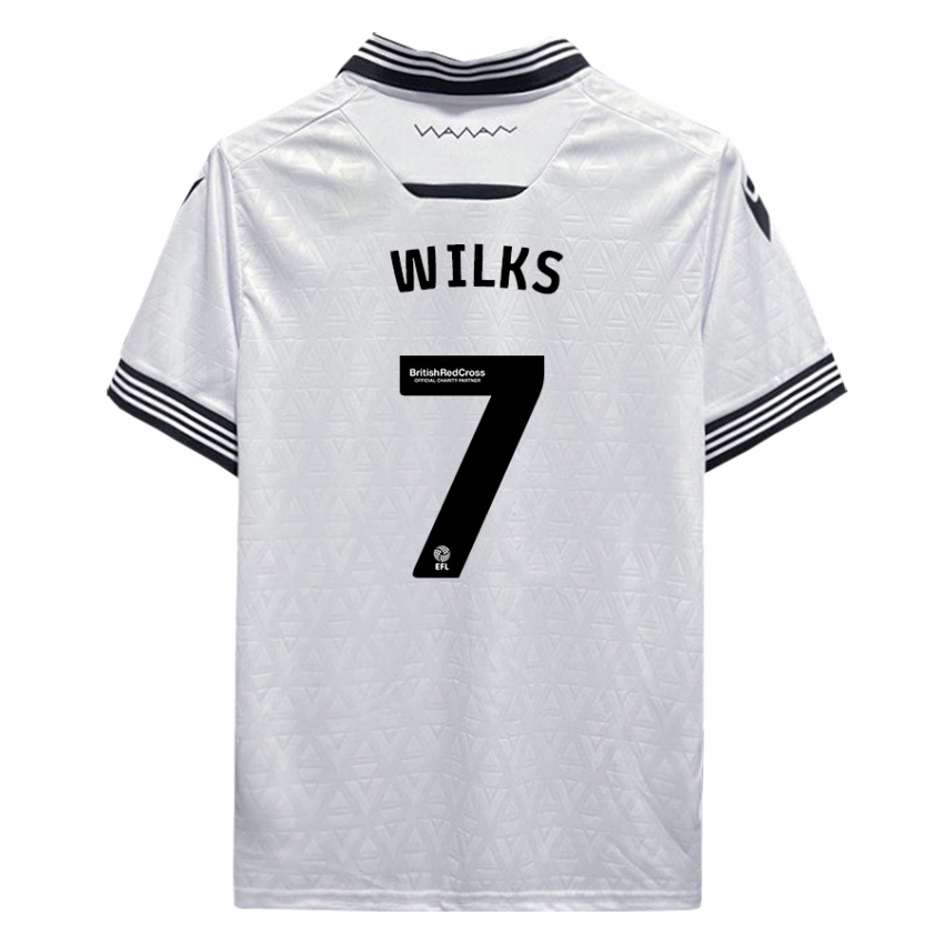 Heren Mallik Wilks #7 Wit Uitshirt Uittenue 2023/24 T-Shirt