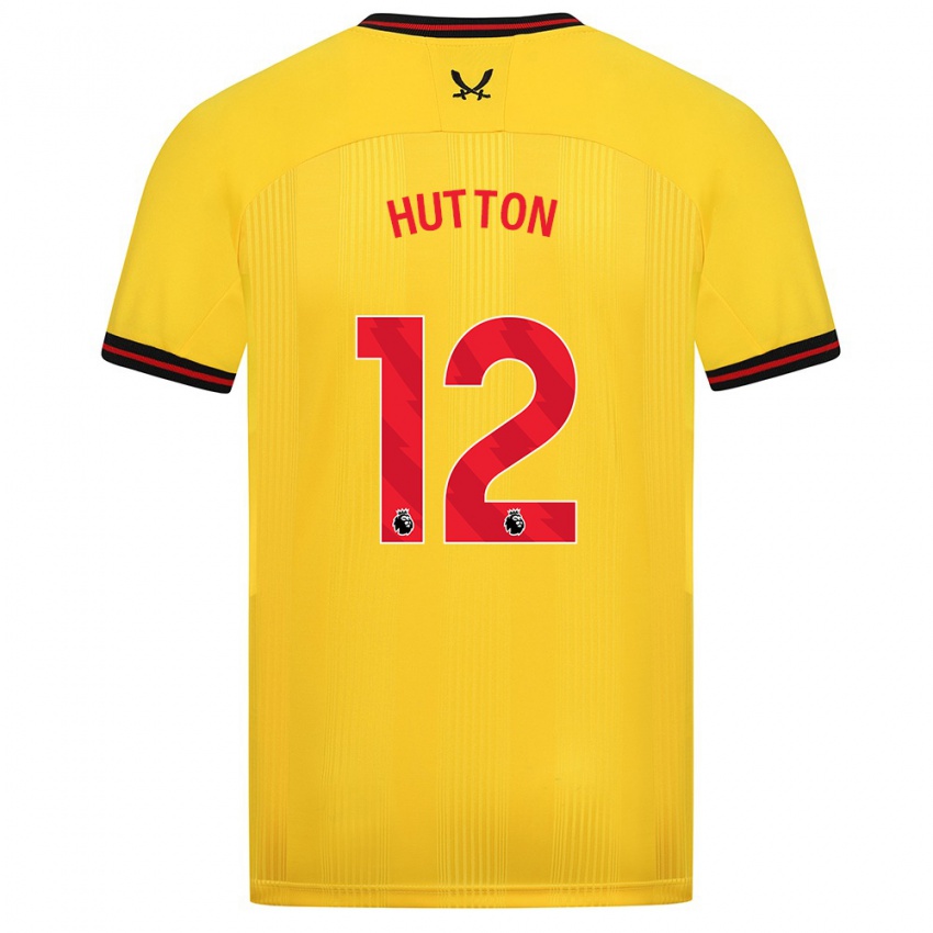 Heren Jodie Hutton #12 Geel Uitshirt Uittenue 2023/24 T-Shirt