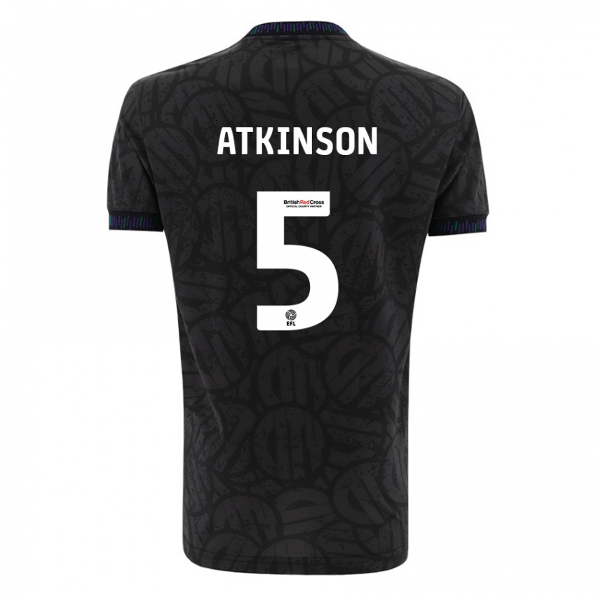 Heren Rob Atkinson #5 Zwart Uitshirt Uittenue 2023/24 T-Shirt