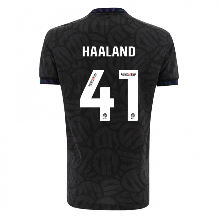 Heren Benedicte Haaland #41 Zwart Uitshirt Uittenue 2023/24 T-Shirt