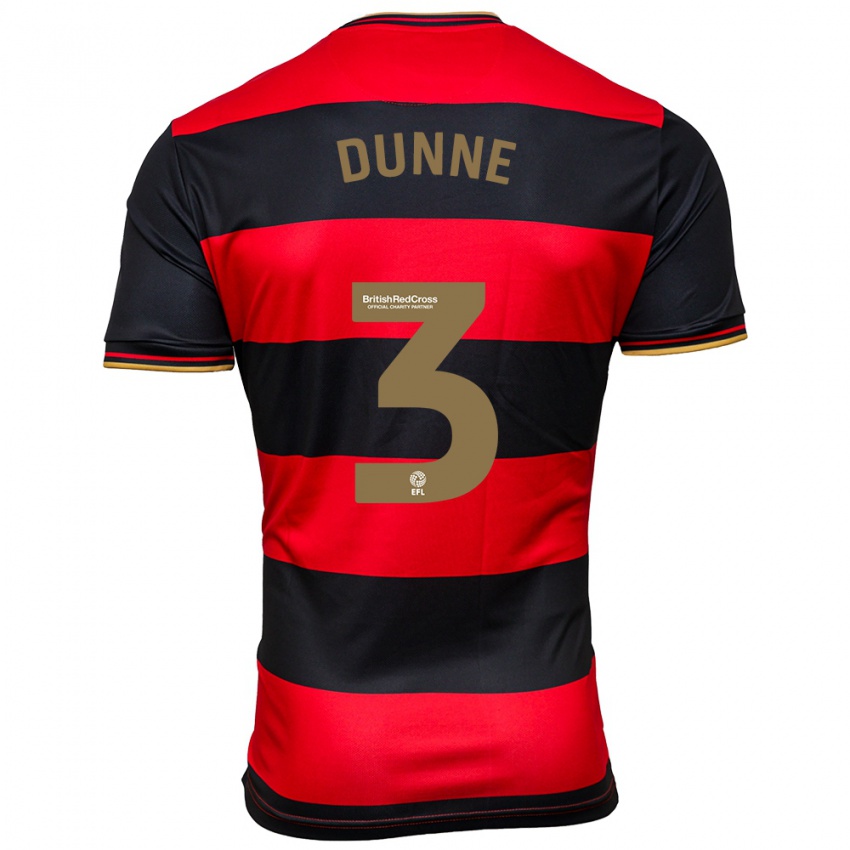 Heren Jimmy Dunne #3 Zwart Rood Uitshirt Uittenue 2023/24 T-Shirt