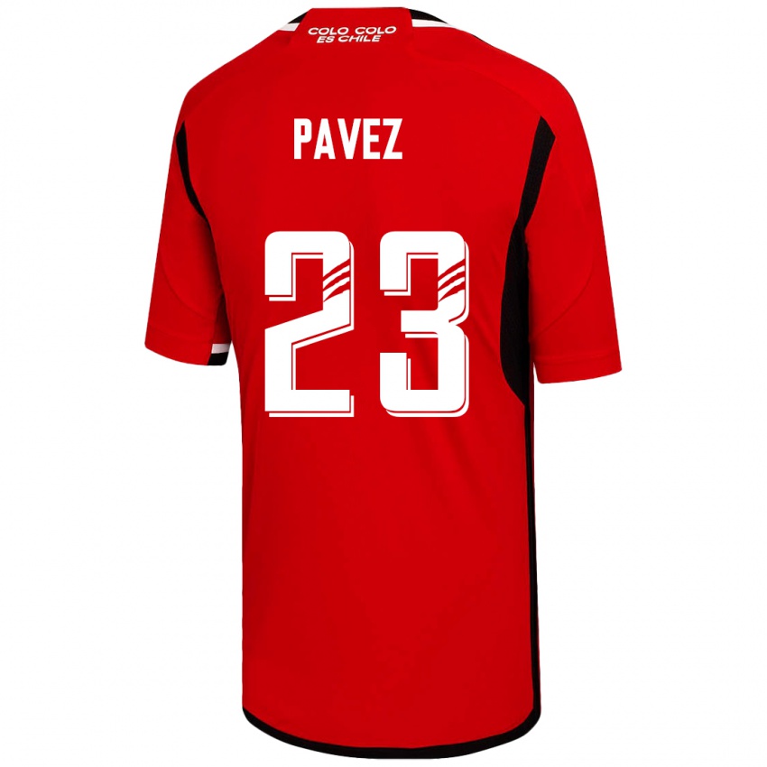 Heren Esteban Pavez #23 Rood Uitshirt Uittenue 2023/24 T-Shirt