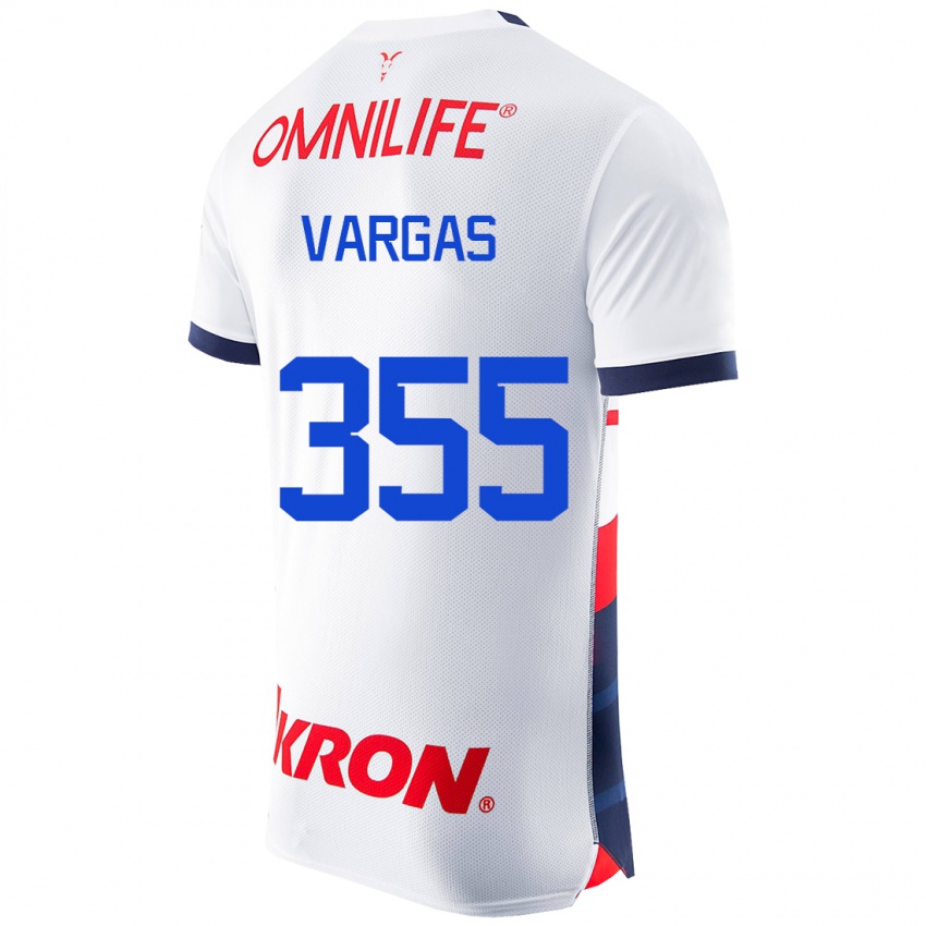 Heren Edgar Vargas #355 Wit Uitshirt Uittenue 2023/24 T-Shirt