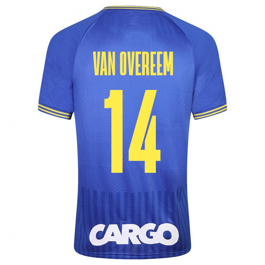 Heren Joris Van Overeem #14 Blauw Uitshirt Uittenue 2023/24 T-Shirt
