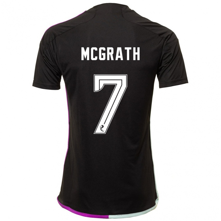 Heren Jamie Mcgrath #7 Zwart Uitshirt Uittenue 2023/24 T-Shirt