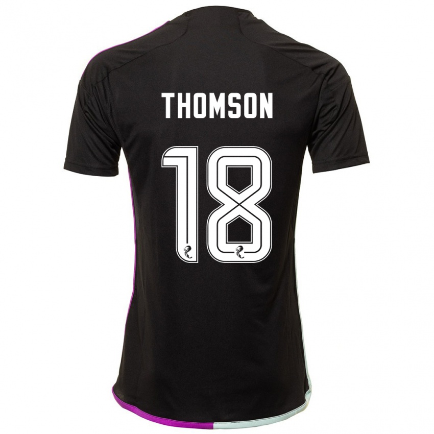 Heren Eva Thomson #18 Zwart Uitshirt Uittenue 2023/24 T-Shirt