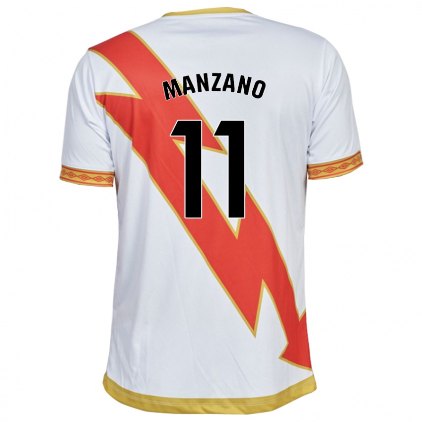 Dames Sergio Manzano #11 Wit Thuisshirt Thuistenue 2023/24 T-Shirt