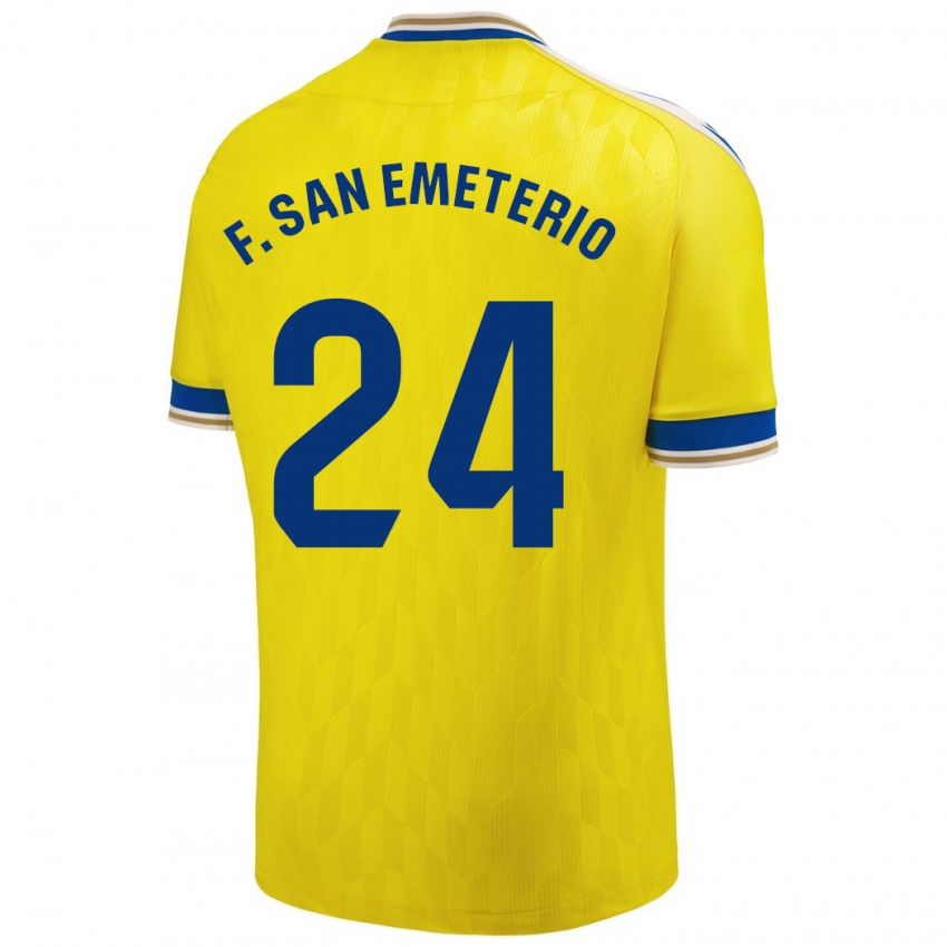 Dames Fede San Emeterio #24 Geel Thuisshirt Thuistenue 2023/24 T-Shirt