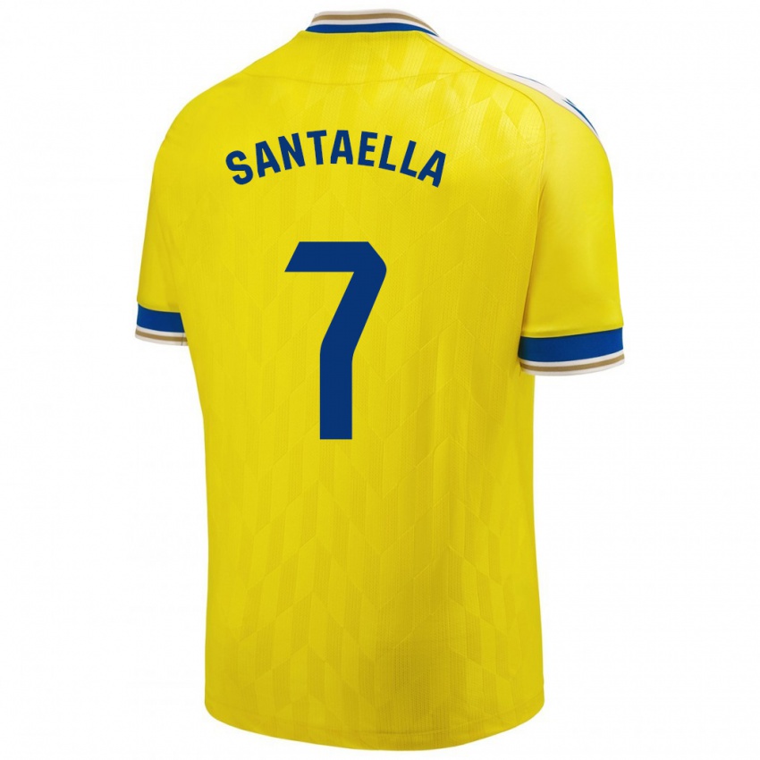 Dames Natalia Santaella Picón #7 Geel Thuisshirt Thuistenue 2023/24 T-Shirt