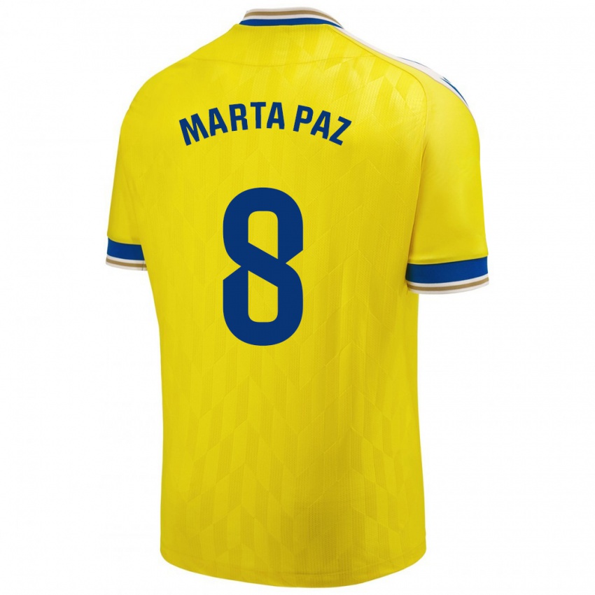 Dames Marta Milagros Paz Cruz #8 Geel Thuisshirt Thuistenue 2023/24 T-Shirt