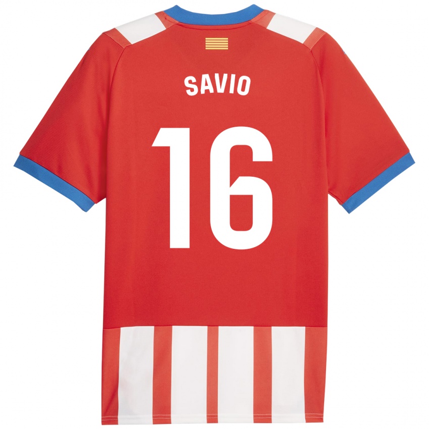 Dames Savio #16 Rood Wit Thuisshirt Thuistenue 2023/24 T-Shirt