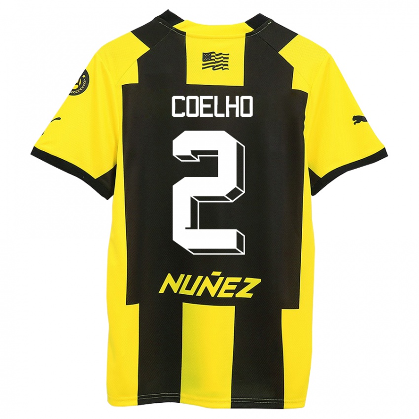 Dames Léo Coelho #2 Geel Zwart Thuisshirt Thuistenue 2023/24 T-Shirt