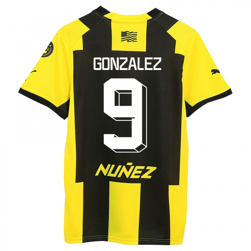 Dames Franco González #9 Geel Zwart Thuisshirt Thuistenue 2023/24 T-Shirt