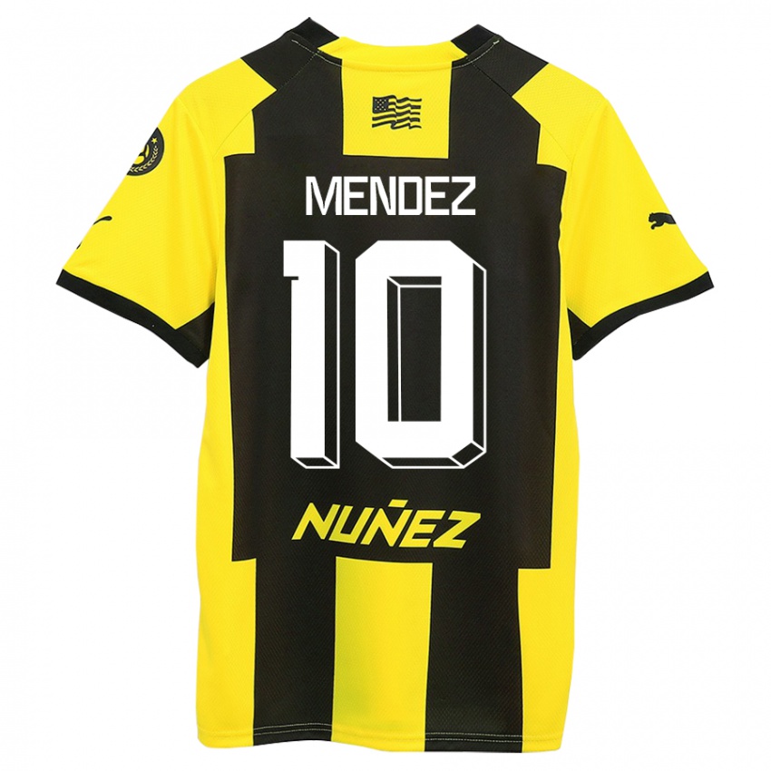 Dames Kevin Méndez #10 Geel Zwart Thuisshirt Thuistenue 2023/24 T-Shirt