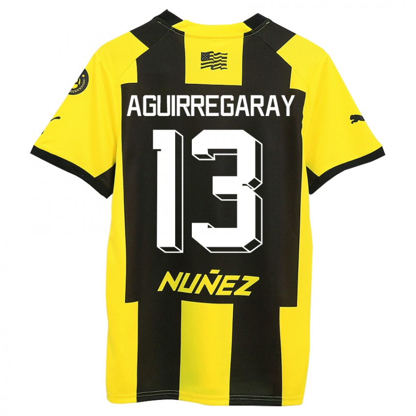 Dames Matías Aguirregaray #13 Geel Zwart Thuisshirt Thuistenue 2023/24 T-Shirt