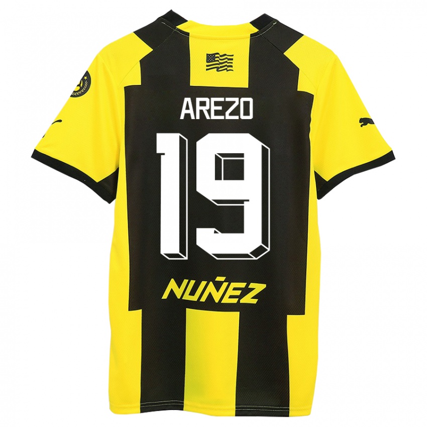 Dames Matías Arezo #19 Geel Zwart Thuisshirt Thuistenue 2023/24 T-Shirt