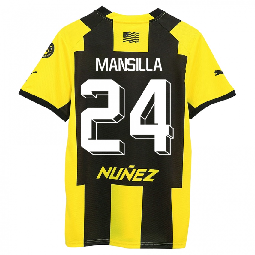 Dames Brian Mansilla #24 Geel Zwart Thuisshirt Thuistenue 2023/24 T-Shirt