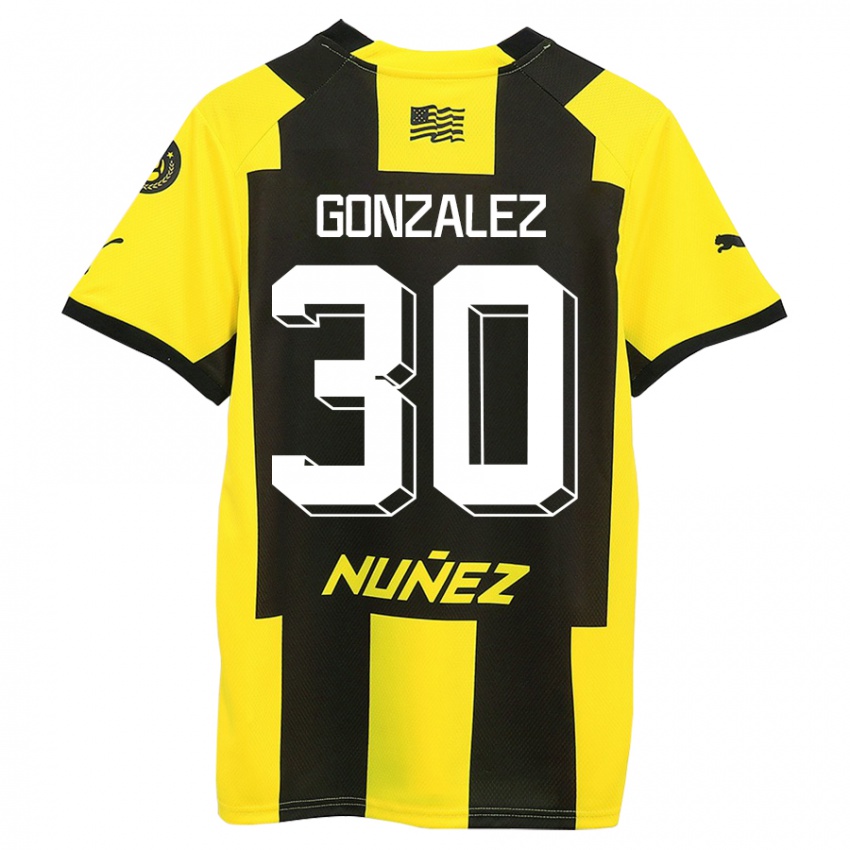 Dames Ángel González #30 Geel Zwart Thuisshirt Thuistenue 2023/24 T-Shirt