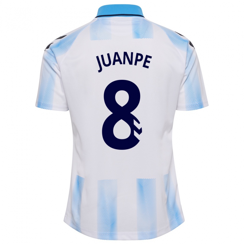 Dames Juanpe #8 Wit Blauw Thuisshirt Thuistenue 2023/24 T-Shirt