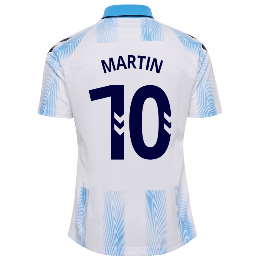 Dames Jesús Martín #10 Wit Blauw Thuisshirt Thuistenue 2023/24 T-Shirt