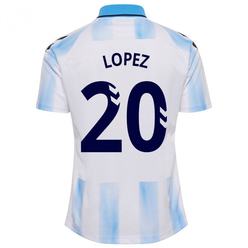 Dames Adri López #20 Wit Blauw Thuisshirt Thuistenue 2023/24 T-Shirt
