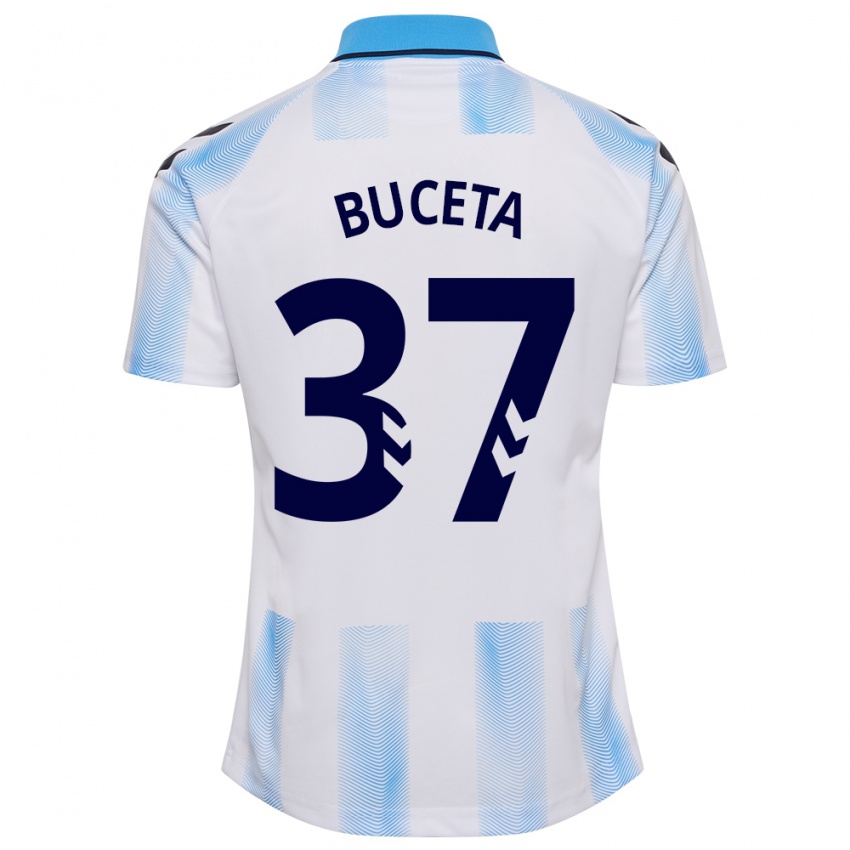 Dames Ana Buceta #37 Wit Blauw Thuisshirt Thuistenue 2023/24 T-Shirt