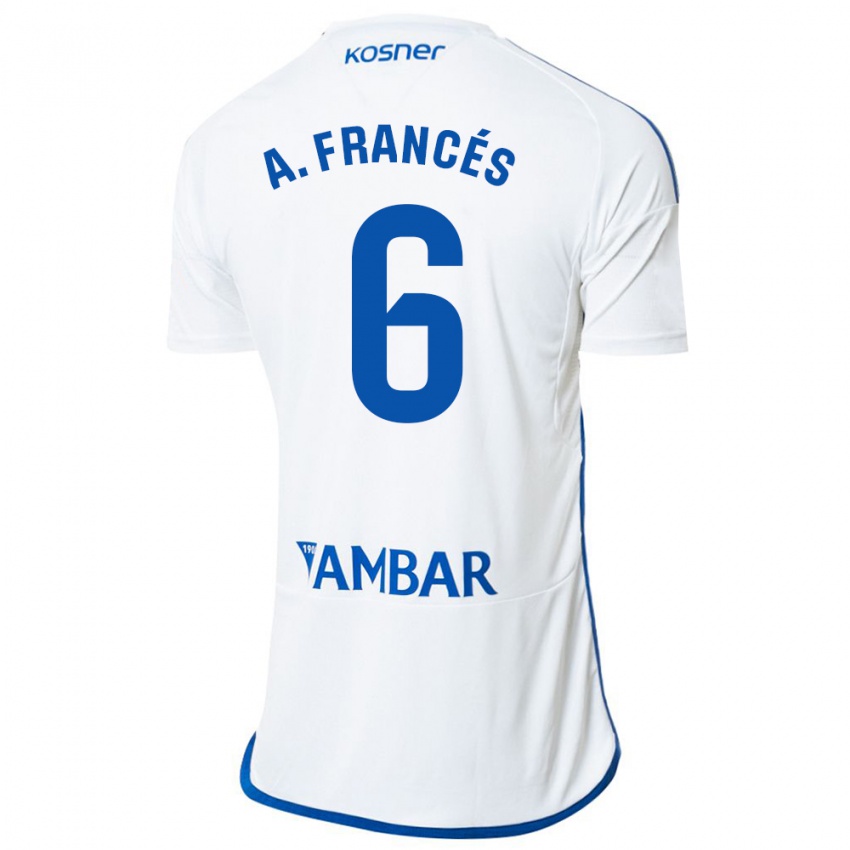 Dames Alejandro Francés #6 Wit Thuisshirt Thuistenue 2023/24 T-Shirt