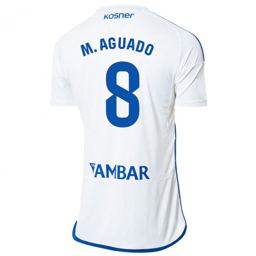 Dames Marc Aguado #8 Wit Thuisshirt Thuistenue 2023/24 T-Shirt