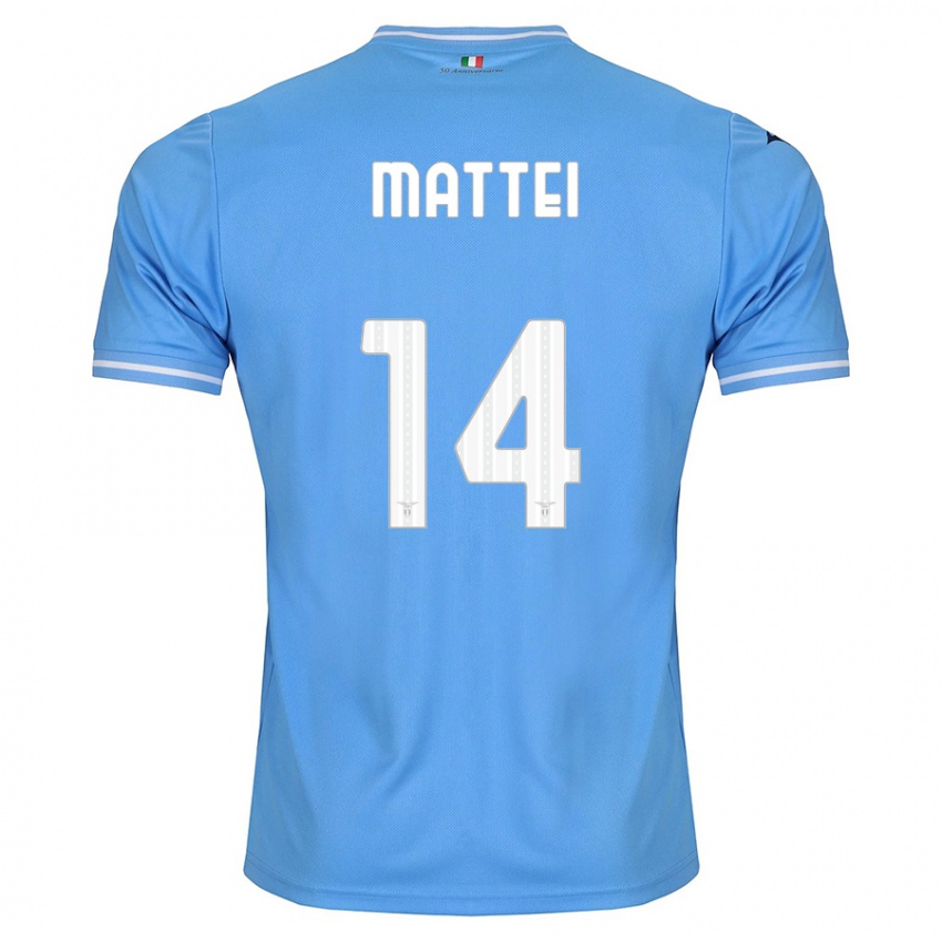 Dames Sarah Mattei #14 Blauw Thuisshirt Thuistenue 2023/24 T-Shirt