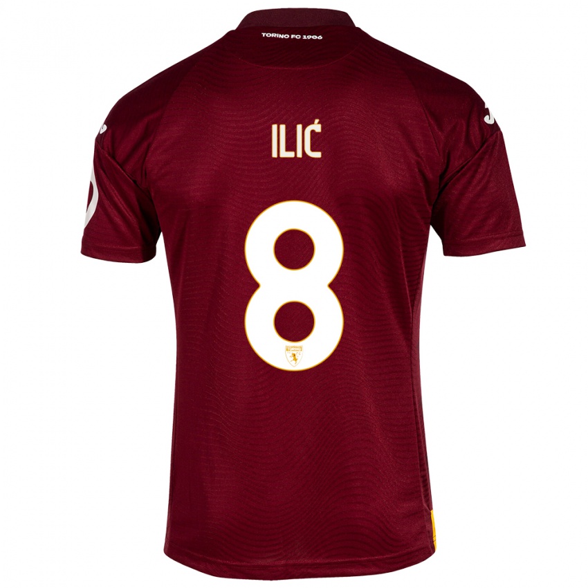 Dames Ivan Ilić #8 Donkerrood Thuisshirt Thuistenue 2023/24 T-Shirt